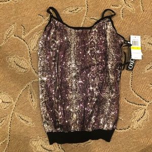 Snakeskin sequin tank